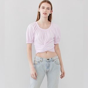 A.L.C. Josie Puff Sleeve Tie Back T Shirt